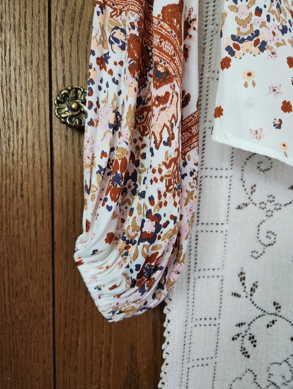 Free People Run Free Floral Tie-Front Blouse - Picture 5 of 10